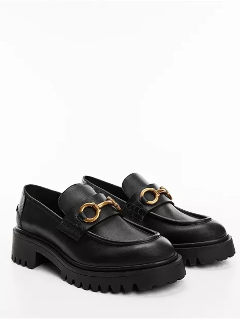 Mango Leather Track Sole Moccasins
